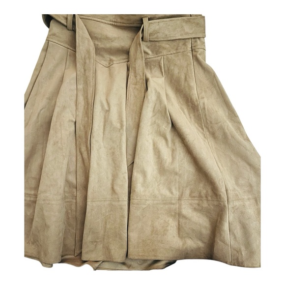 Anthropologie Brown Midi A-Line Skirt with Tie Front - Picture 10 of 10